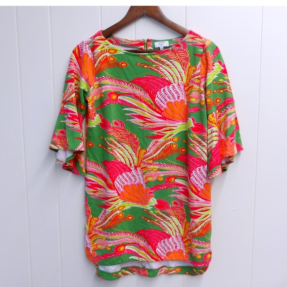 Crown & Ivy Dress Colorful Print Bell Sleeve Casual Kids‎ Petite PP / #6342 - Picture 1 of 6